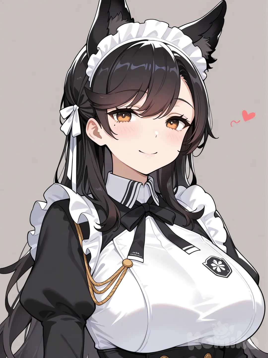 @Atago_(Azur_Lane), 1girl, maid, smile