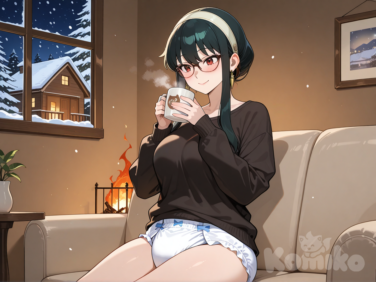 Yor Forger Having Coffee