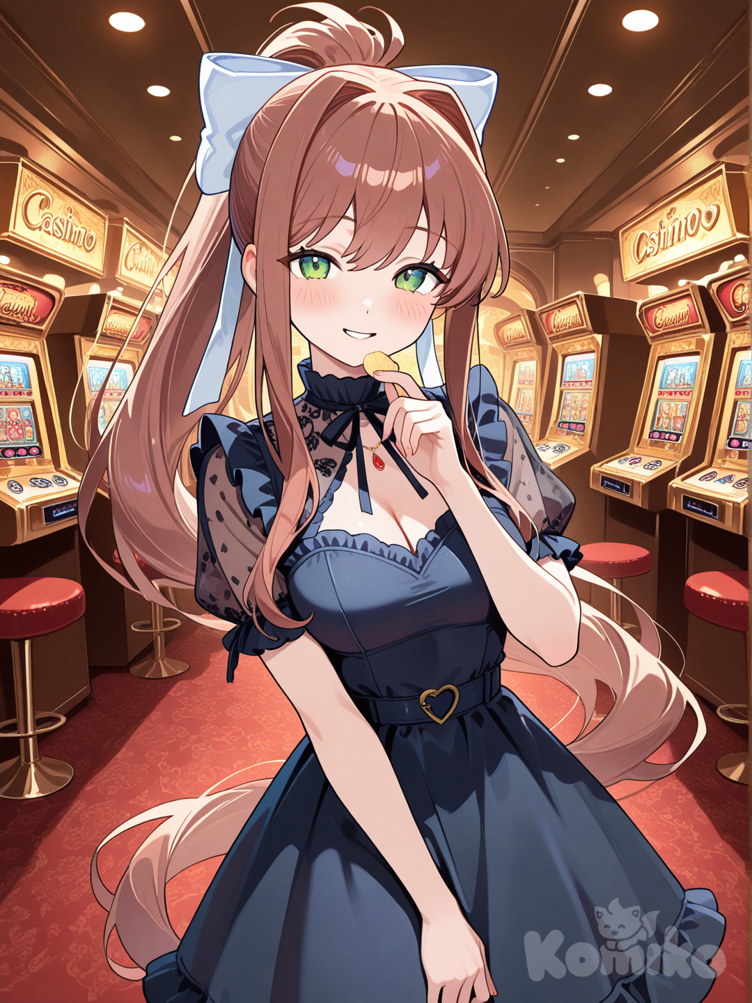 Monika with Dress on Casino