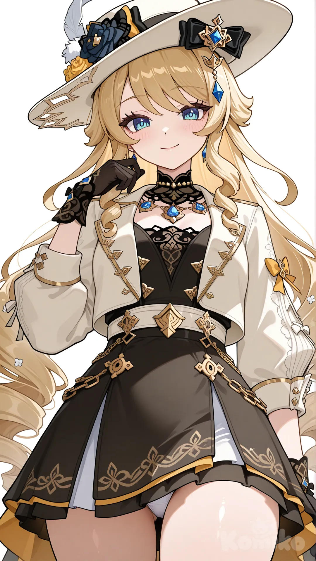 navia (genshin impact), white panties