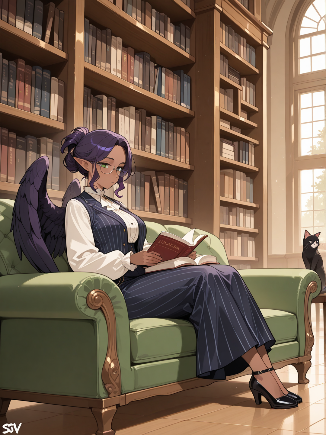 Relaxing day in the library