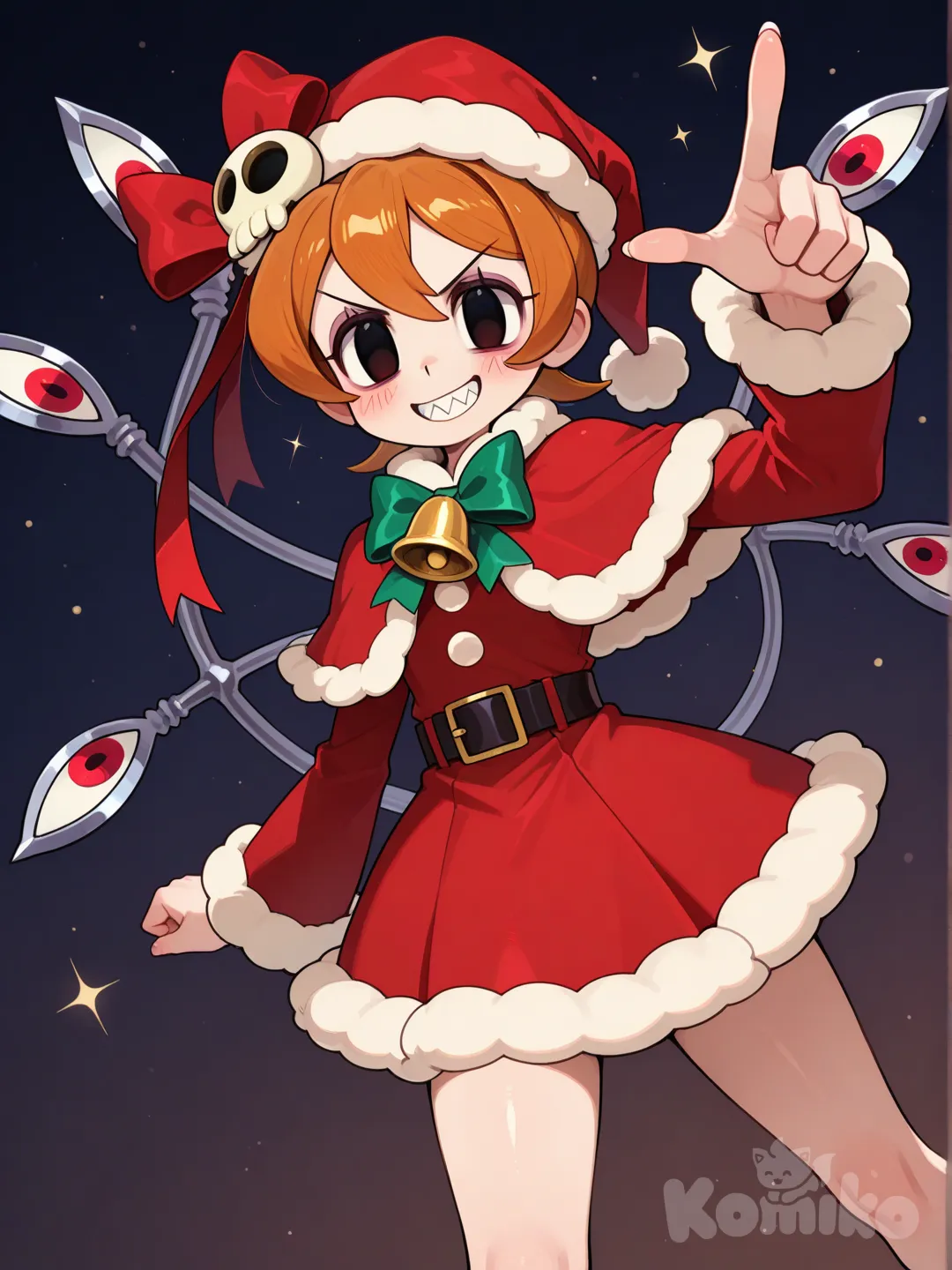 Peacock (Skullgirls), en ropa navideña.