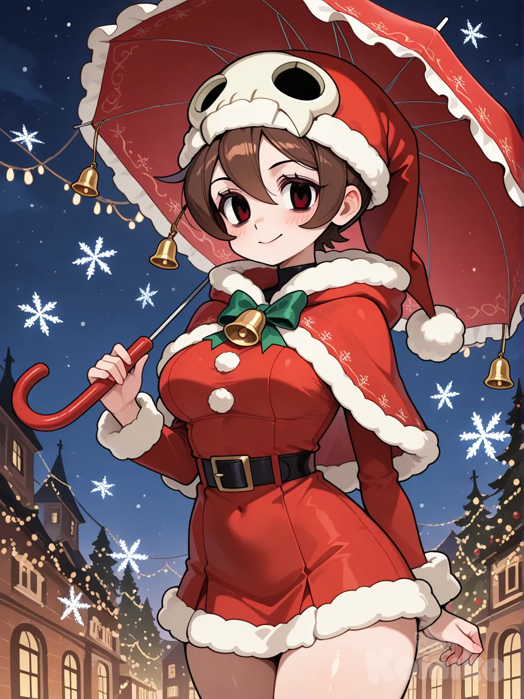 Umbrella (Skullgirls) en ropa navideña