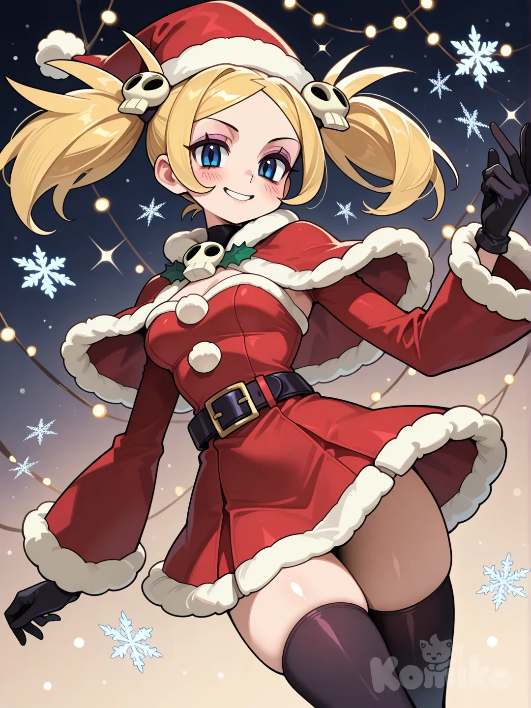 Carol (Skullgirls) en ropa navideña