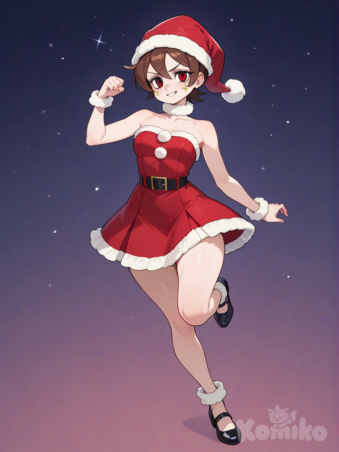 Double (Skullgirls) En ropa navideña.