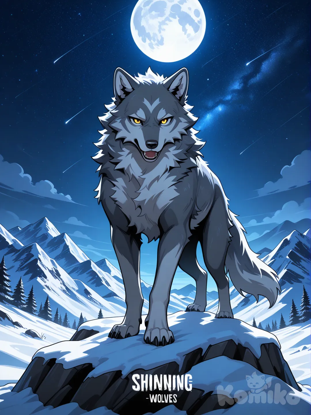 Un lobo grande e imponente