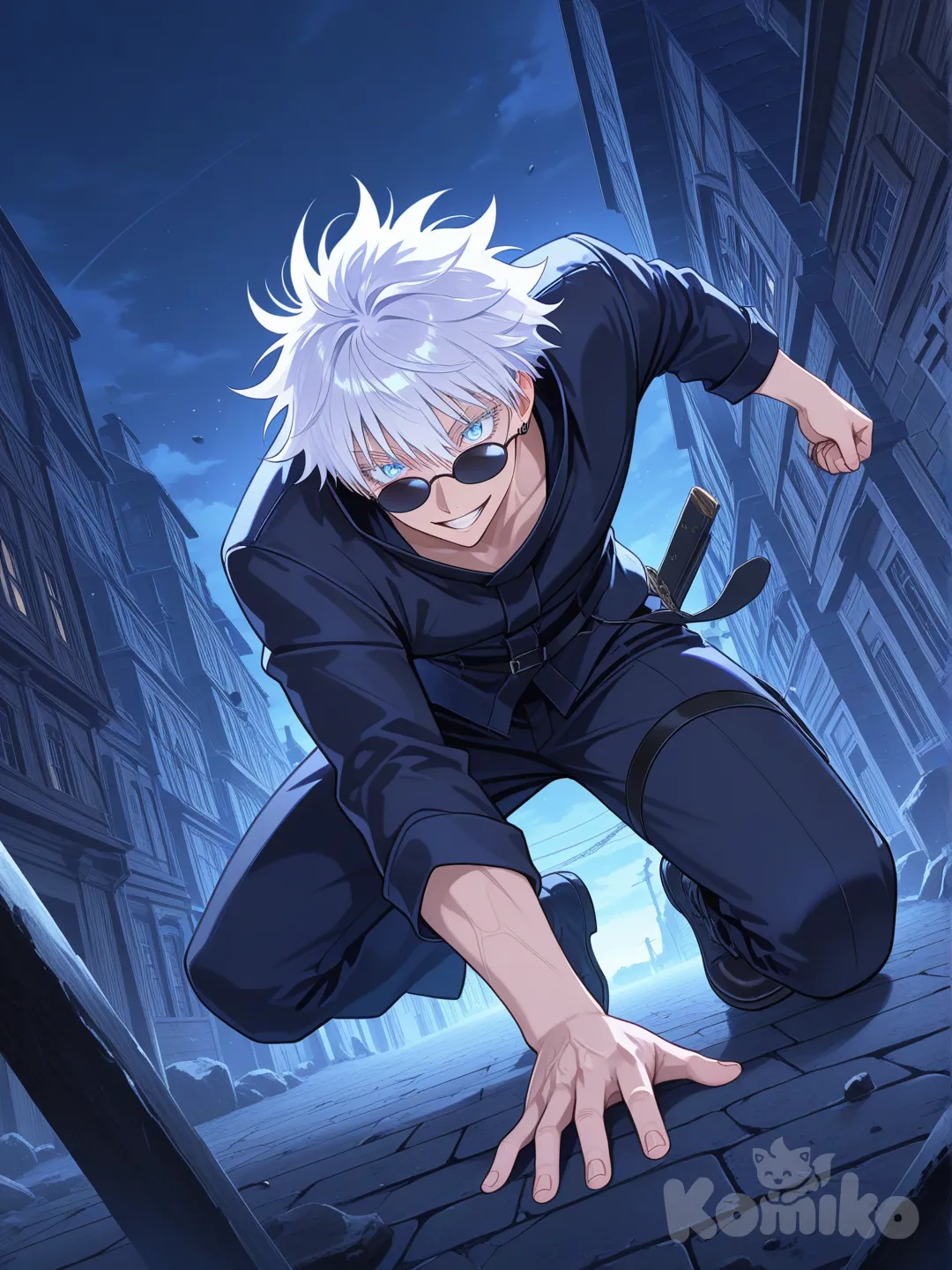 fate anime style character, heroic pose, anime art, epic scene, @Gojou_Satoru