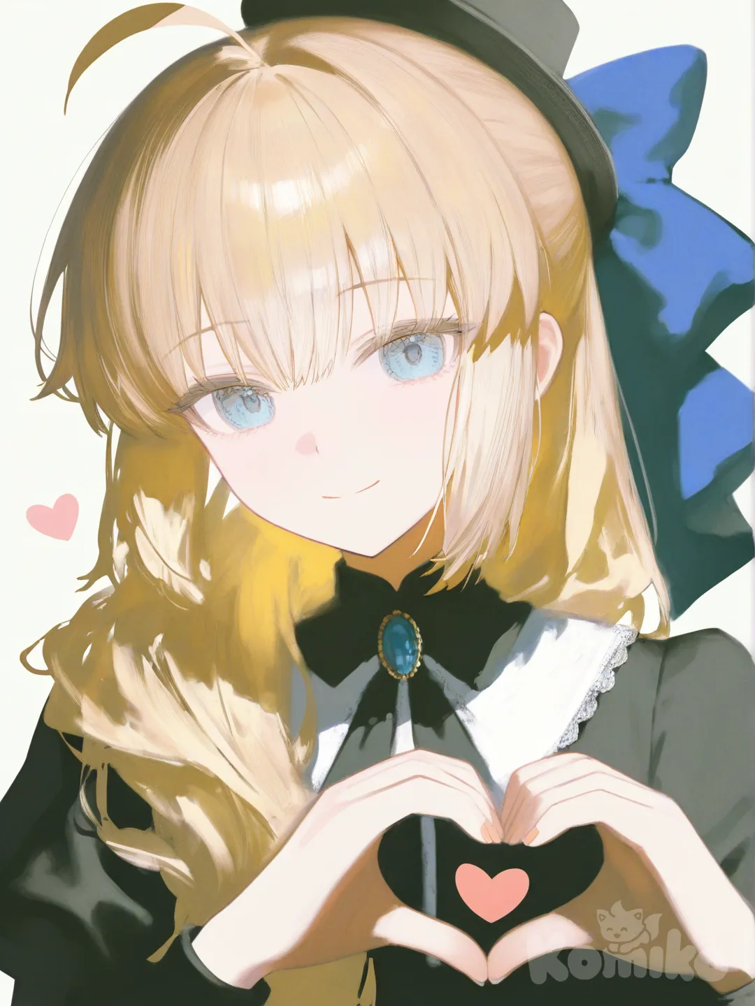 @Saber_(Fate), [moody-glow-style], heart hands