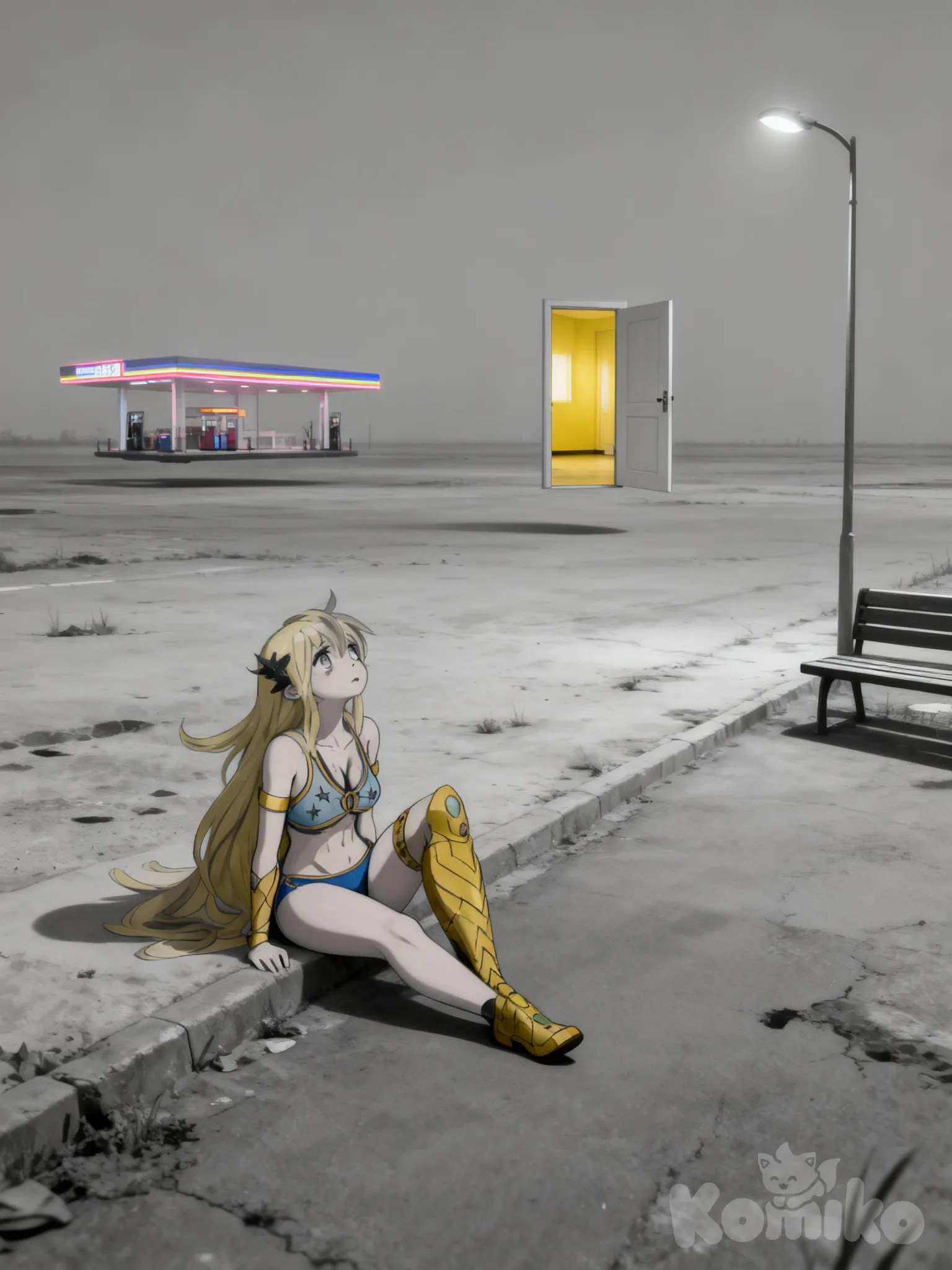 Sena.K " La diosa despreocupada" en un espacio desolado