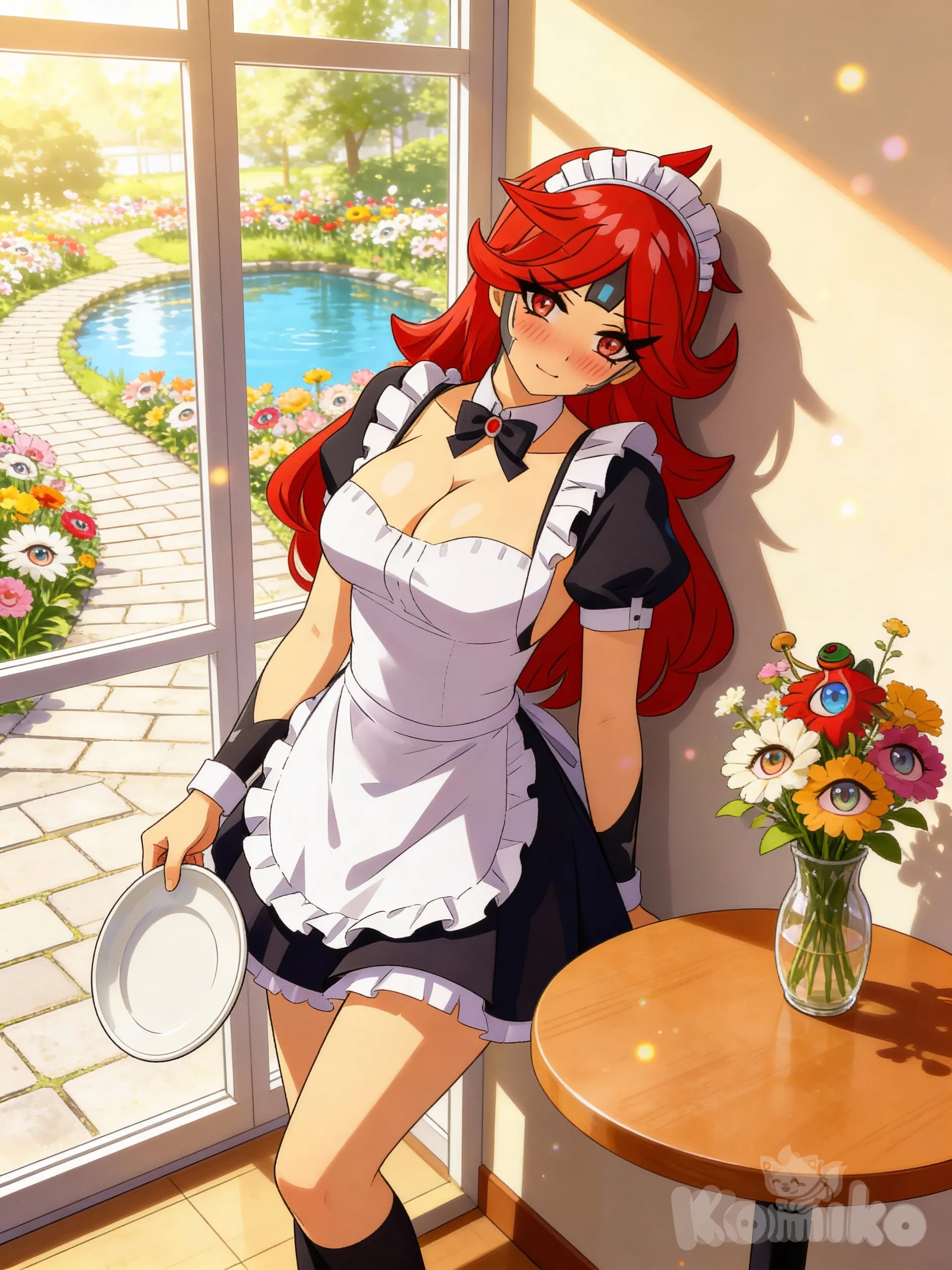 Tired for the new day in the maid cafe