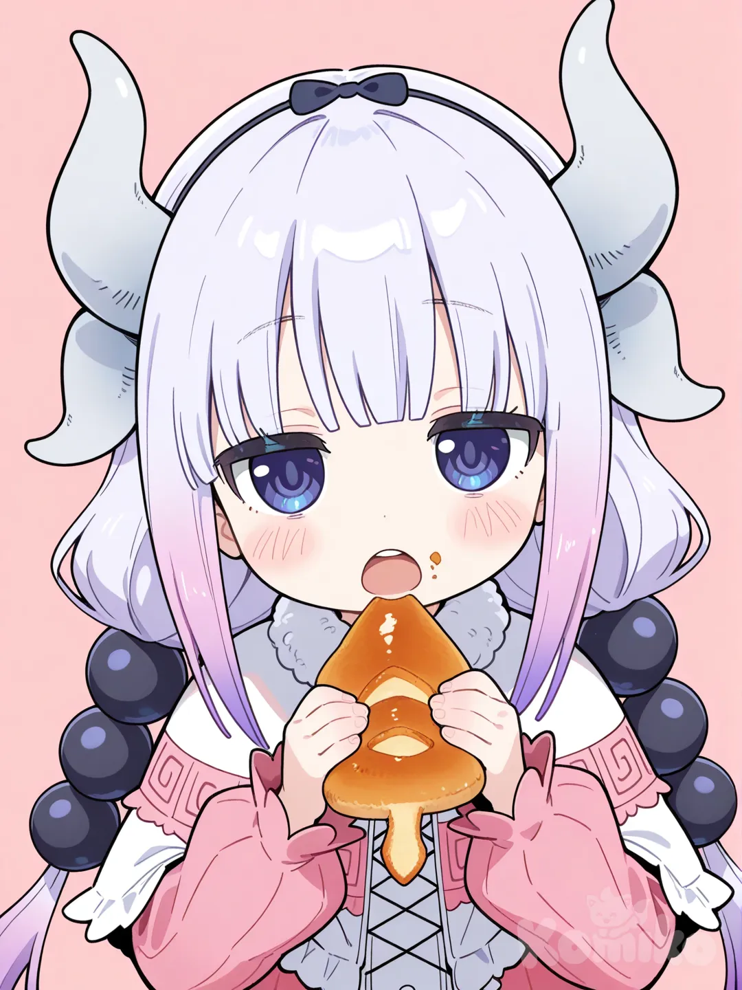 Kanna kamui comiendo calamares