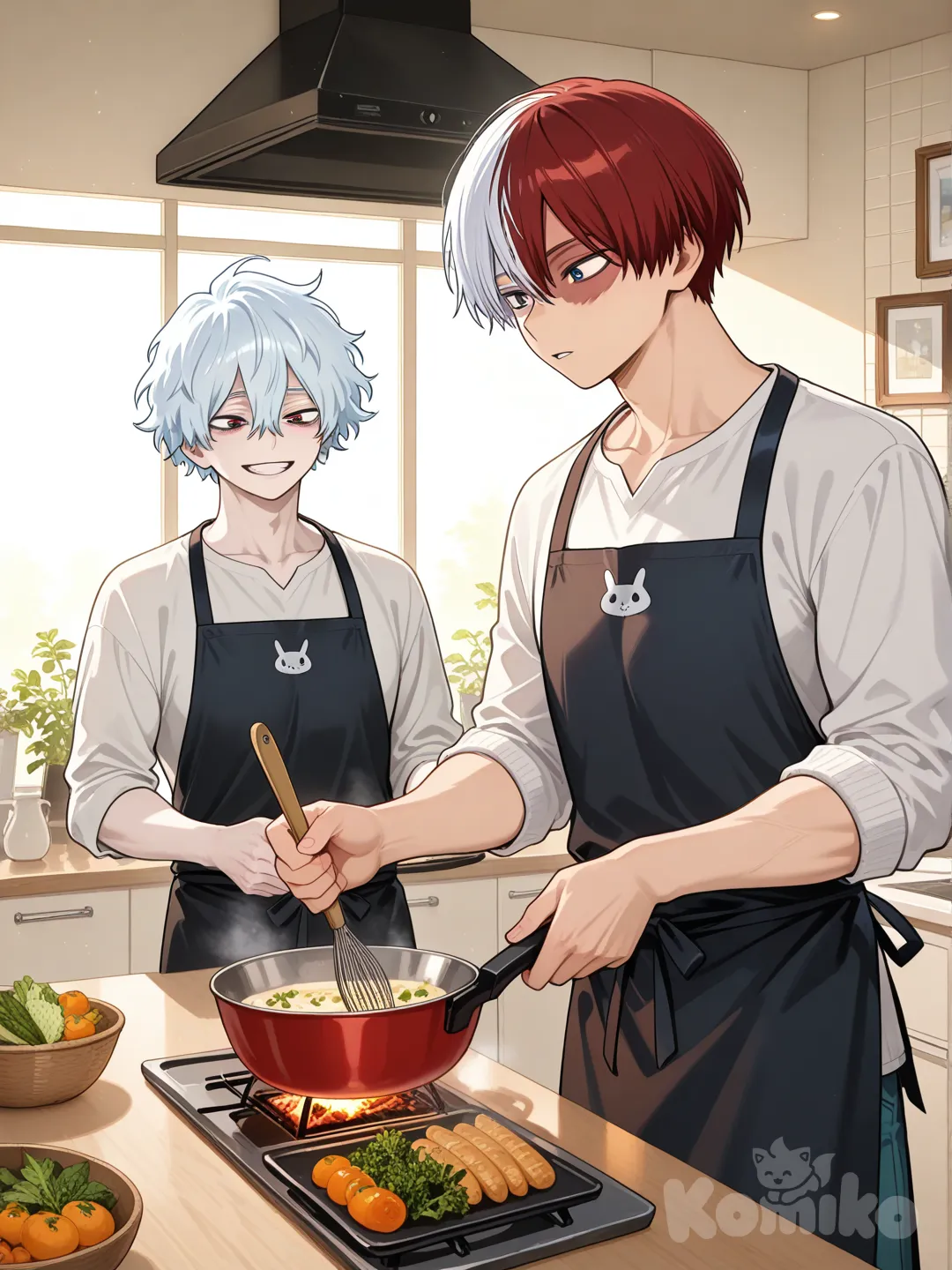 Shigaraki_Tomura, Todoroki_Shouto cocinando