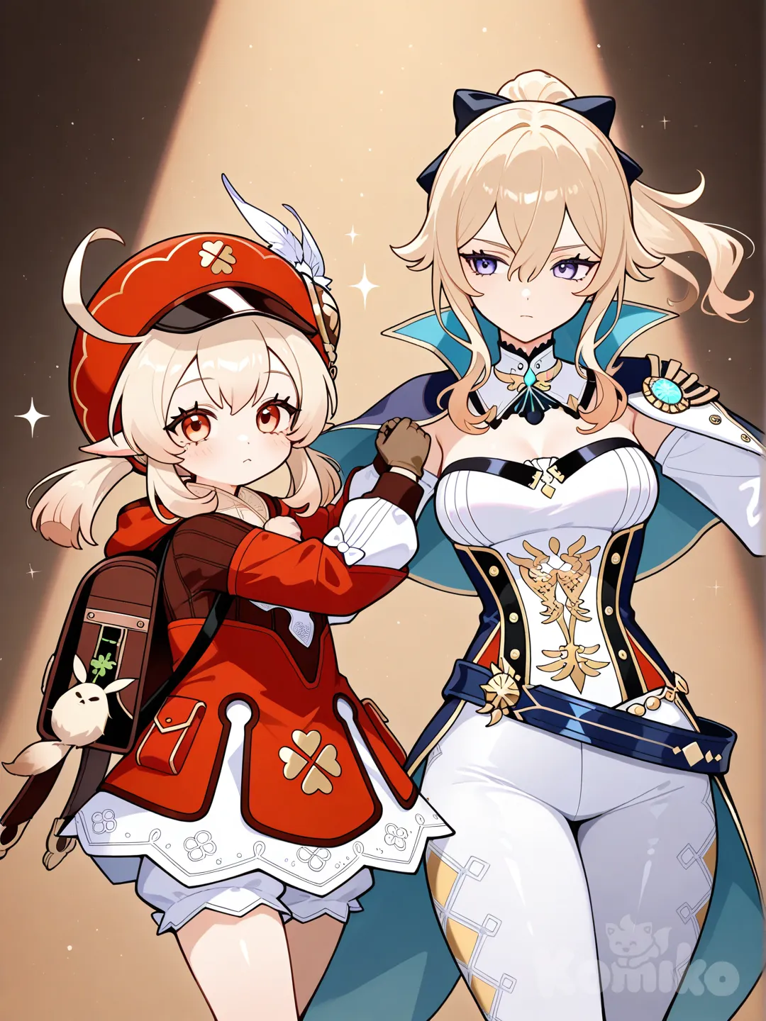 @Jean_(Genshin_Impact), @Klee_(Genshin_Impact) Bailando con expresion seria