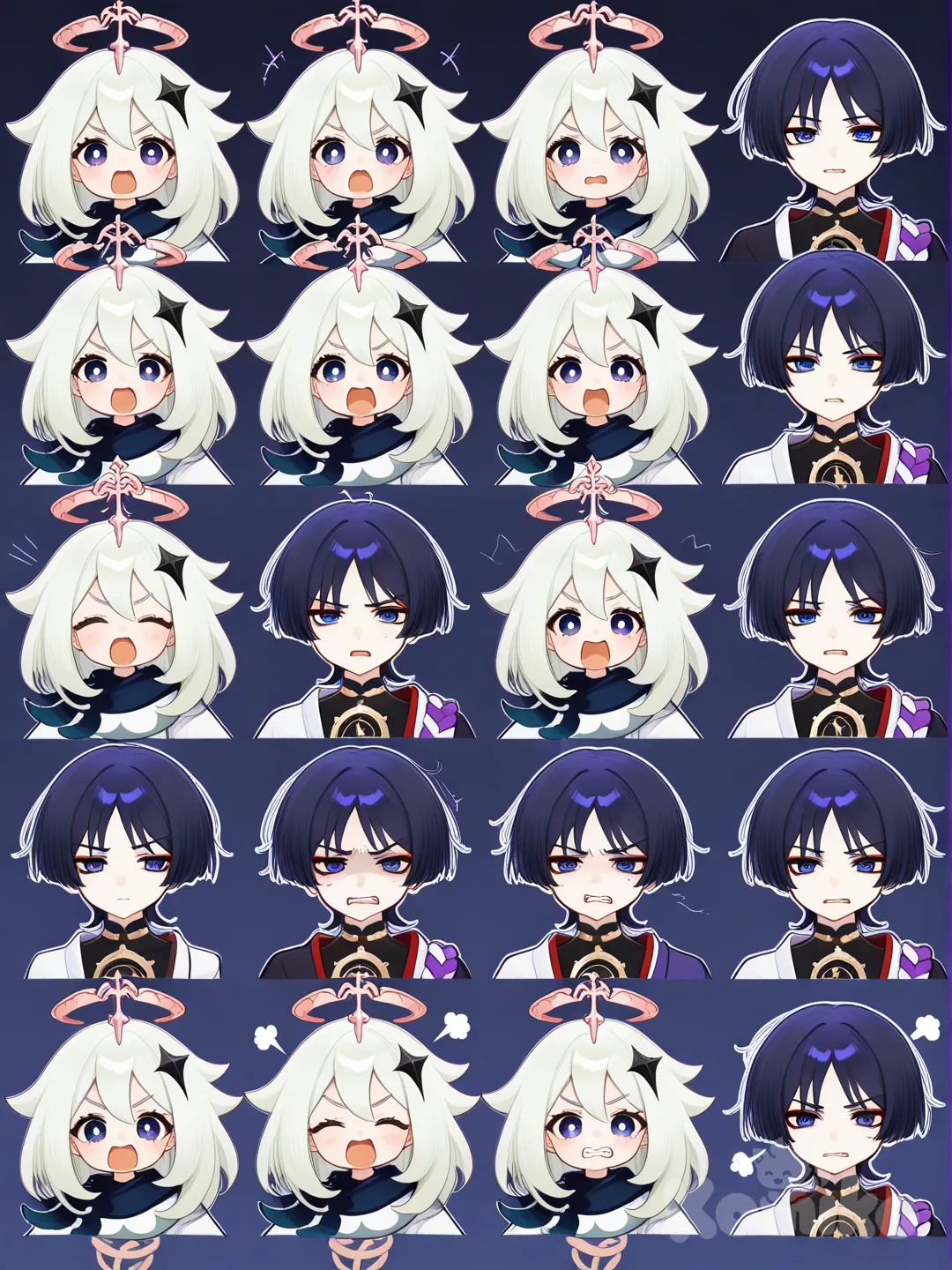 @Scaramouche_(Genshin_Impact), @Paimon_(Genshin_Impact) discutiendo