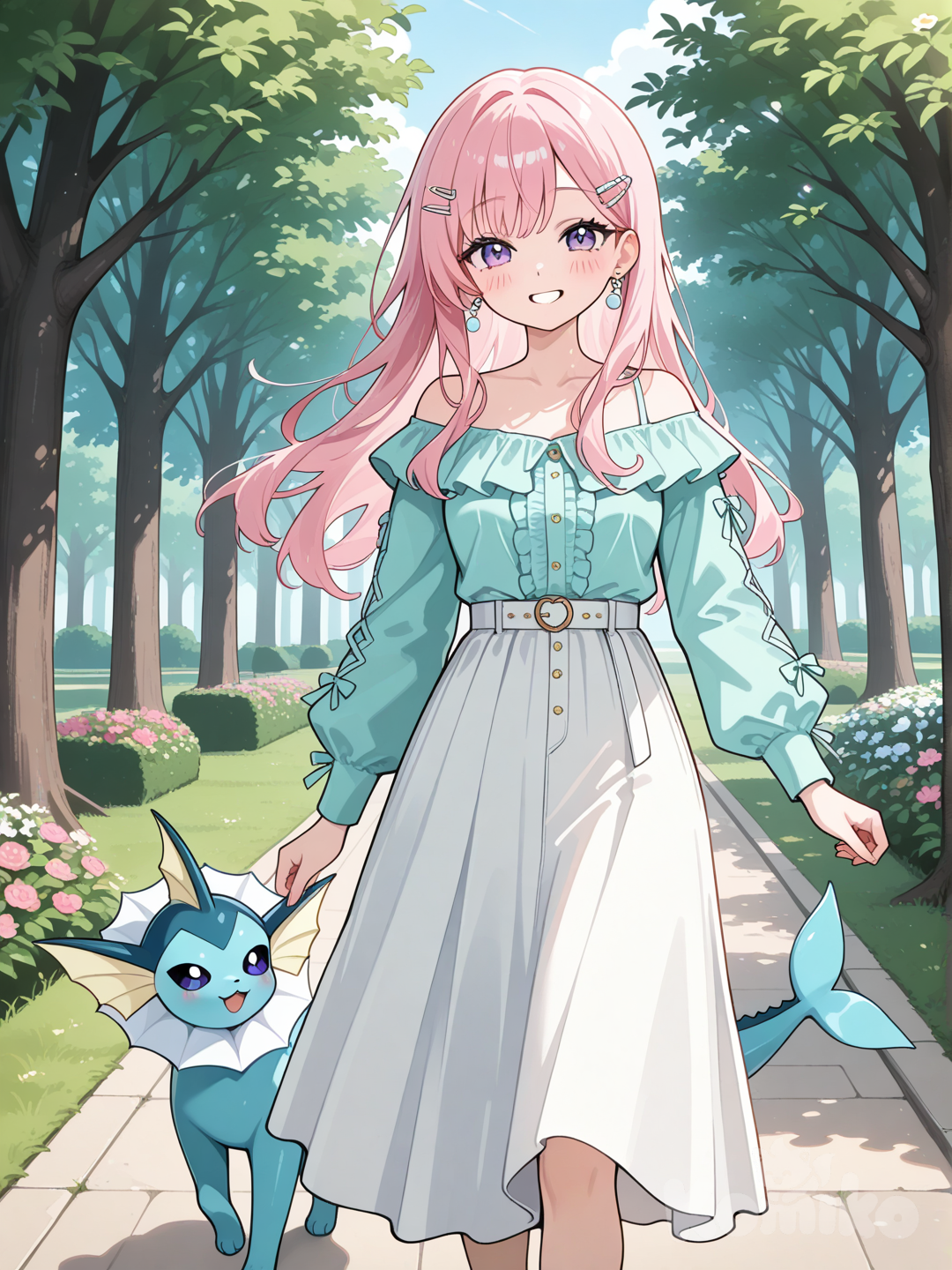 Walking with Vaporeon