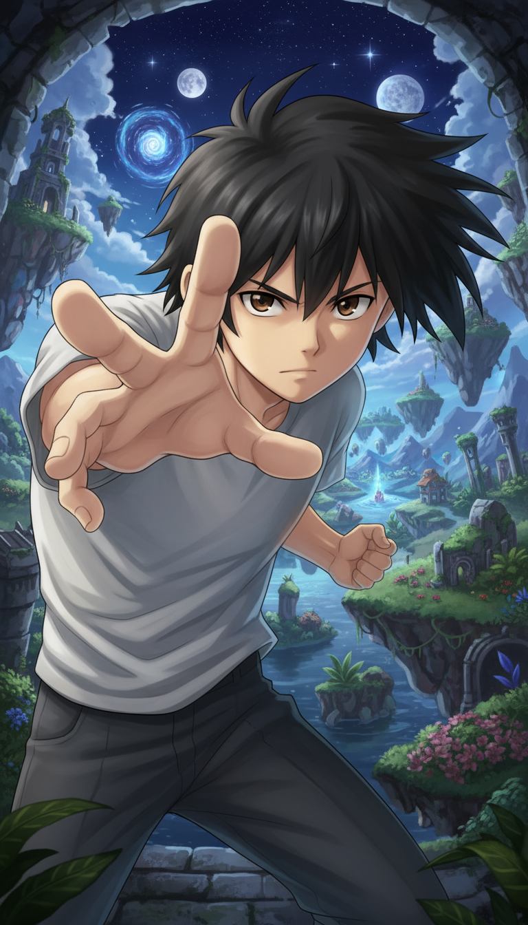 ผู้ชาย 1 คน, ตาสีน้ำตาล, พื้นหลัง isekai