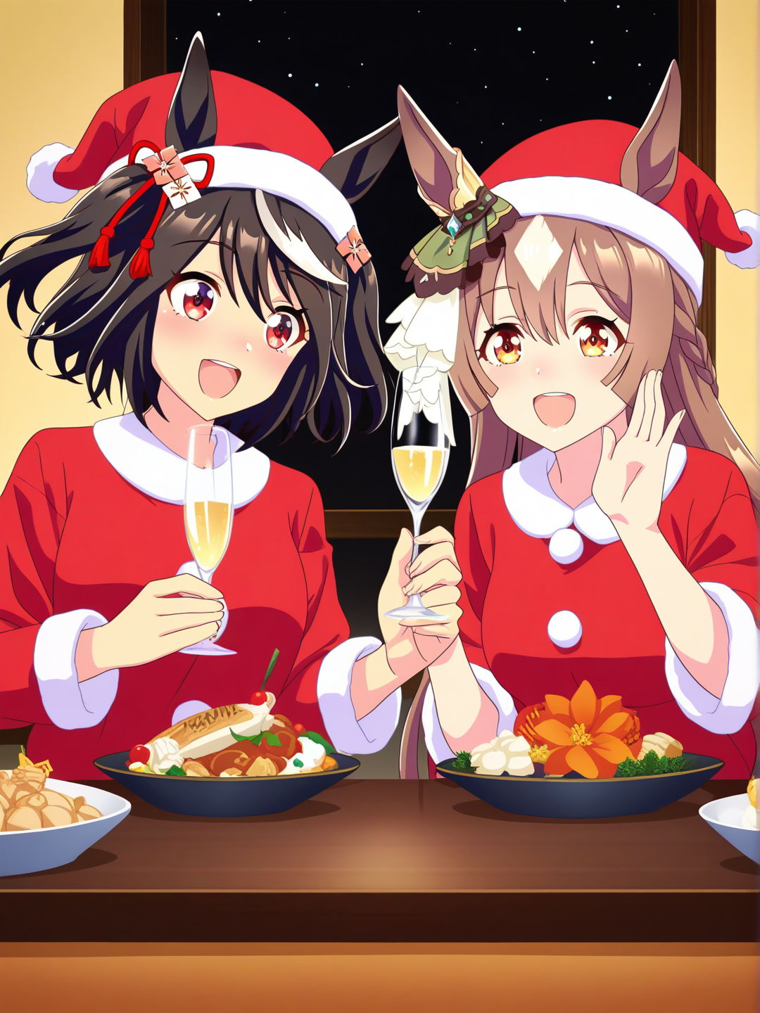 @Satono_Diamond_(Umamusume), @Kitasan_Black_(Umamusume) 