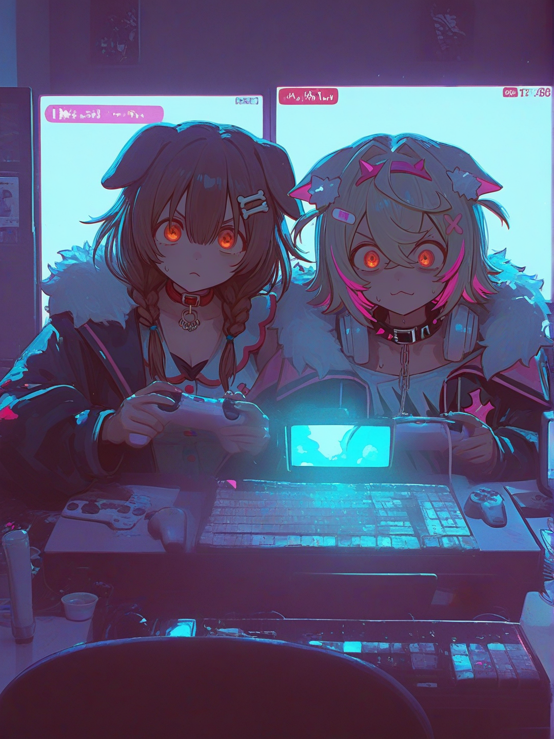 @Inugami_Korone, @Mococo_Abyssgard_(1St_Costume) 