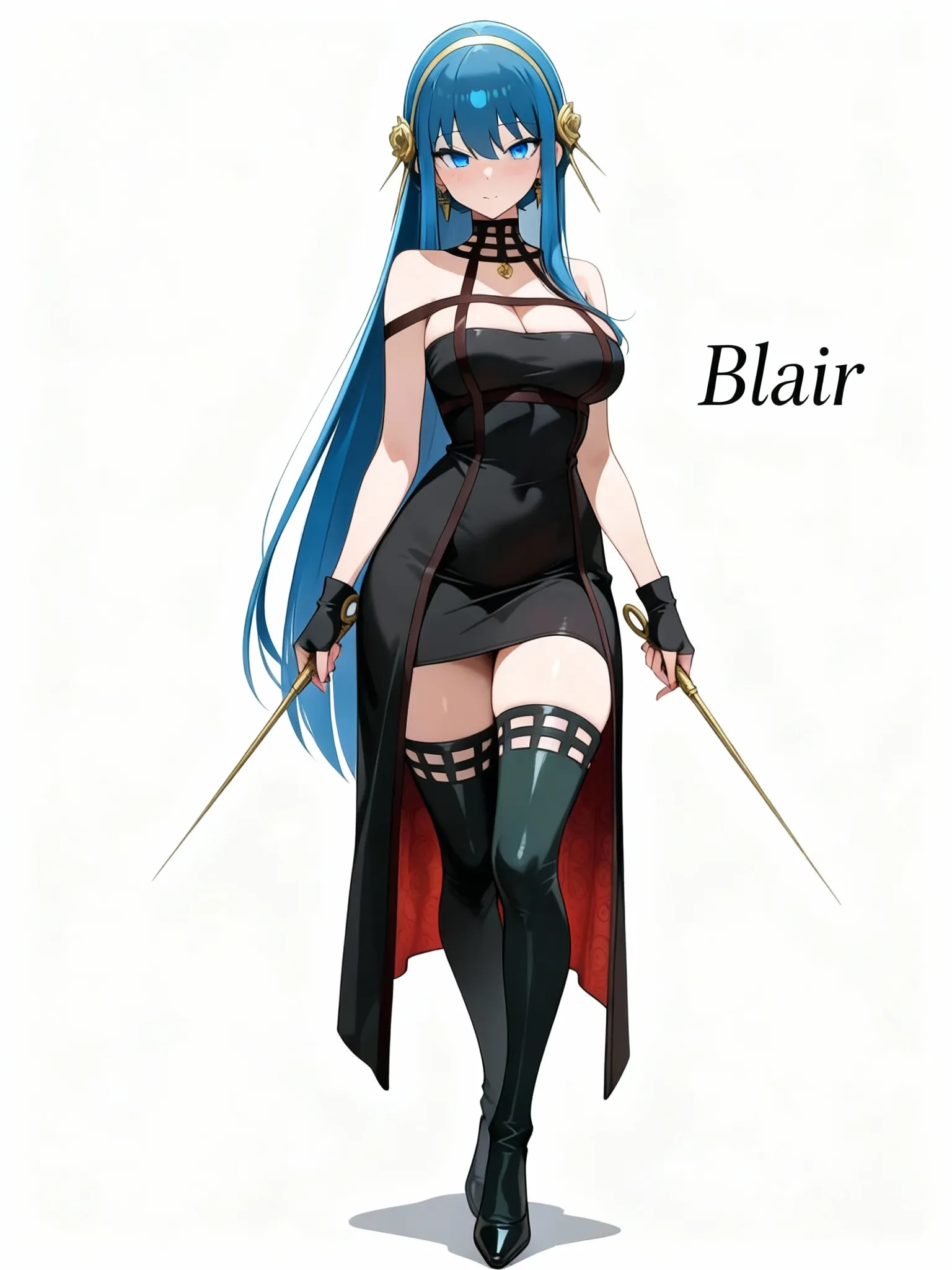 1girl, mature, straight hair, blue eyes, fair skin, @Yor_Briar