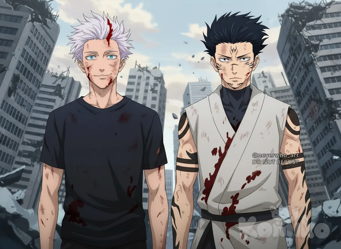 Gojo and Sukuna: after filming the fighting