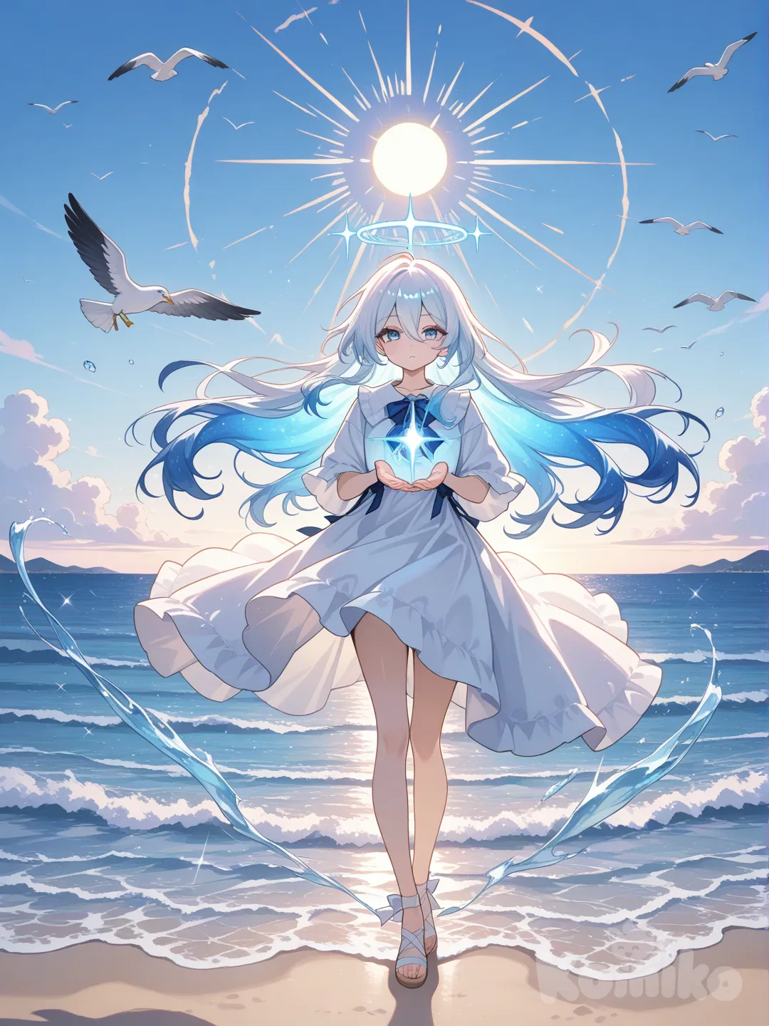 Here I go out to sea again
The sunshine fills my hair
And dreams hang in the air
Gulls in the sky and in my blue eye
You know it feels unfair
There's magic everywhere
Look at me standing
Here on my own again
Up straight in the sunshine