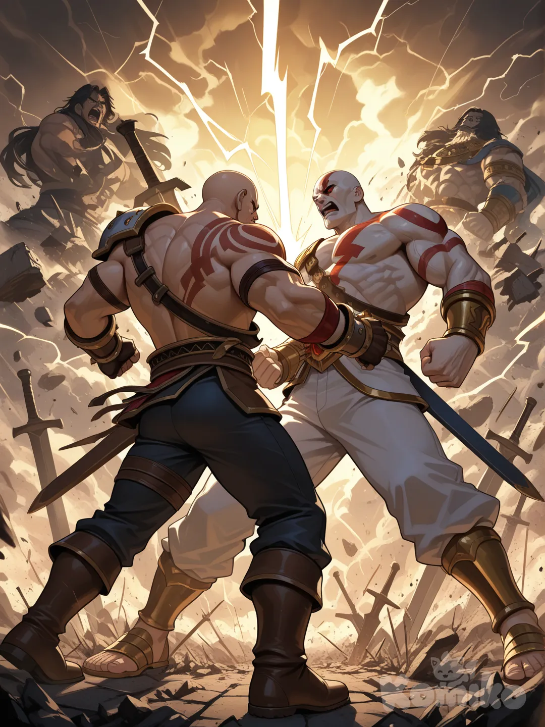 Kratos luchando contra Zeus