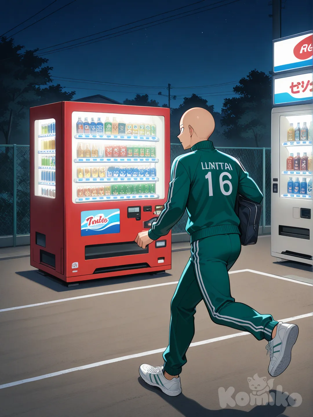 @Saitama_(One-Punch_Man), convenience store, track, tracksuit