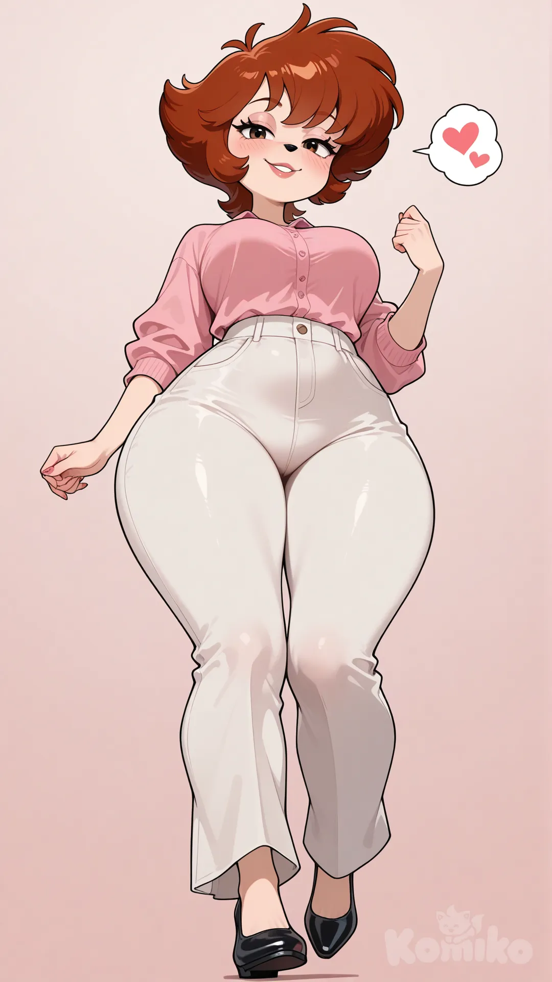 Peg Pete,disney,Pixar Studios ,madre, madre, big ass, hotwife,milf, mature female,wide hips, short hair, cabello castaño rojizo obscuro, full body, looking at viewer, furry, front profile photo, from below