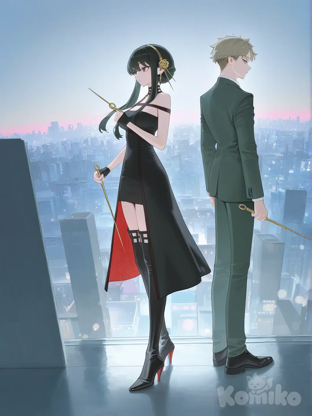  @Yor_Briar, @Twilight_(Spy_X_Family) Vigilando la ciudad