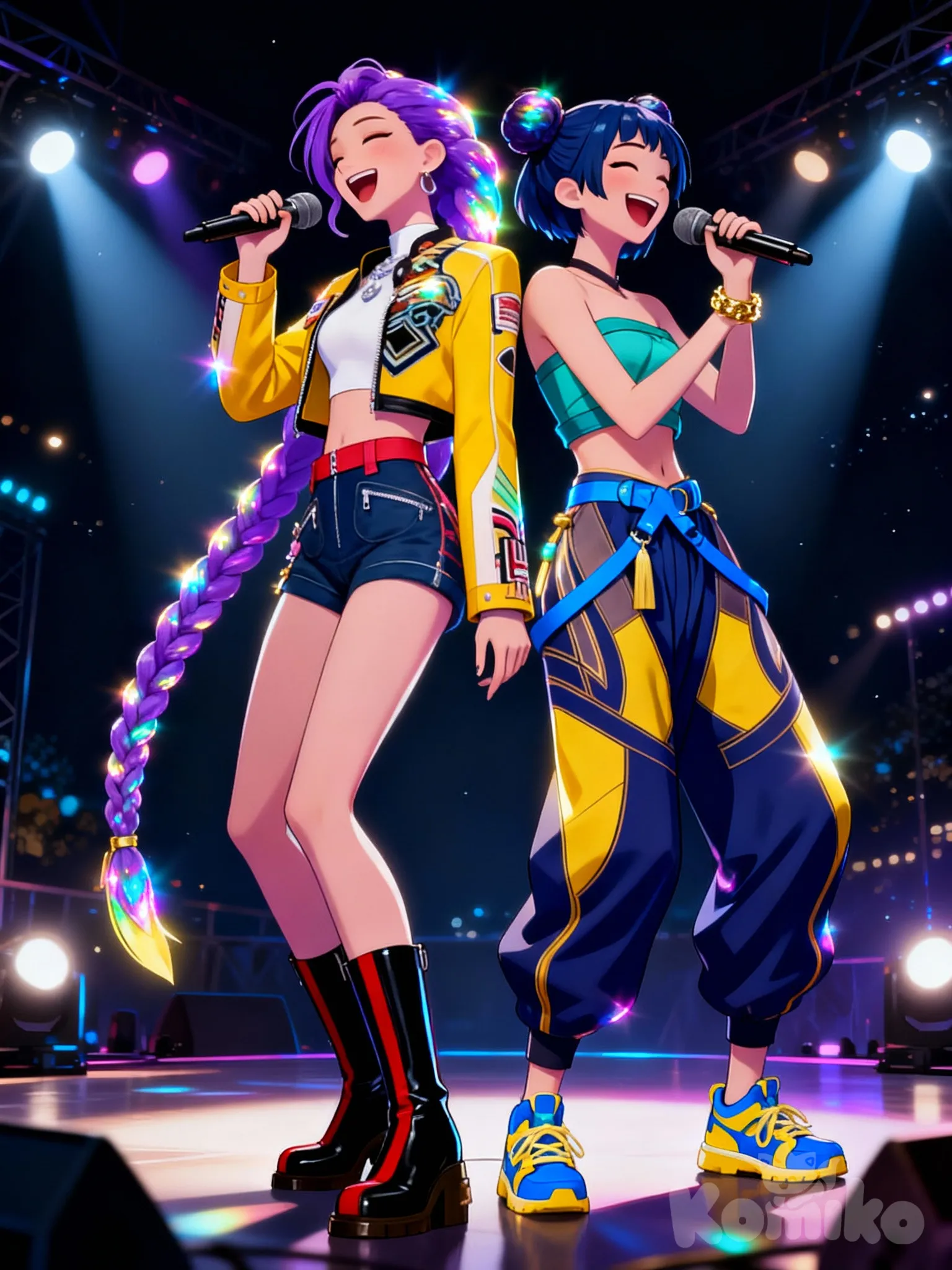 @Rumi, @Zoey, singing Salvando el Hoonmoon