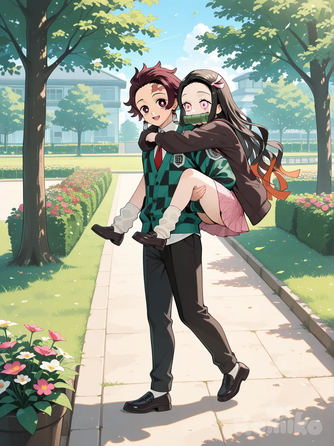  @Kamado_Tanjirou, @Kamado_Nezuko Paseo matutino