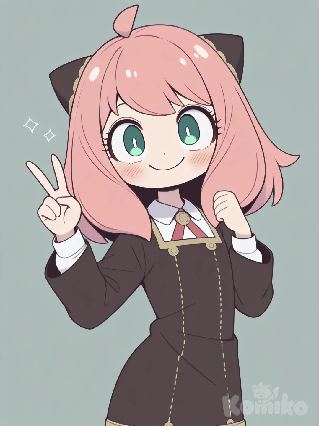 Anya (Spy X Family), [pop-toon-style], v sign