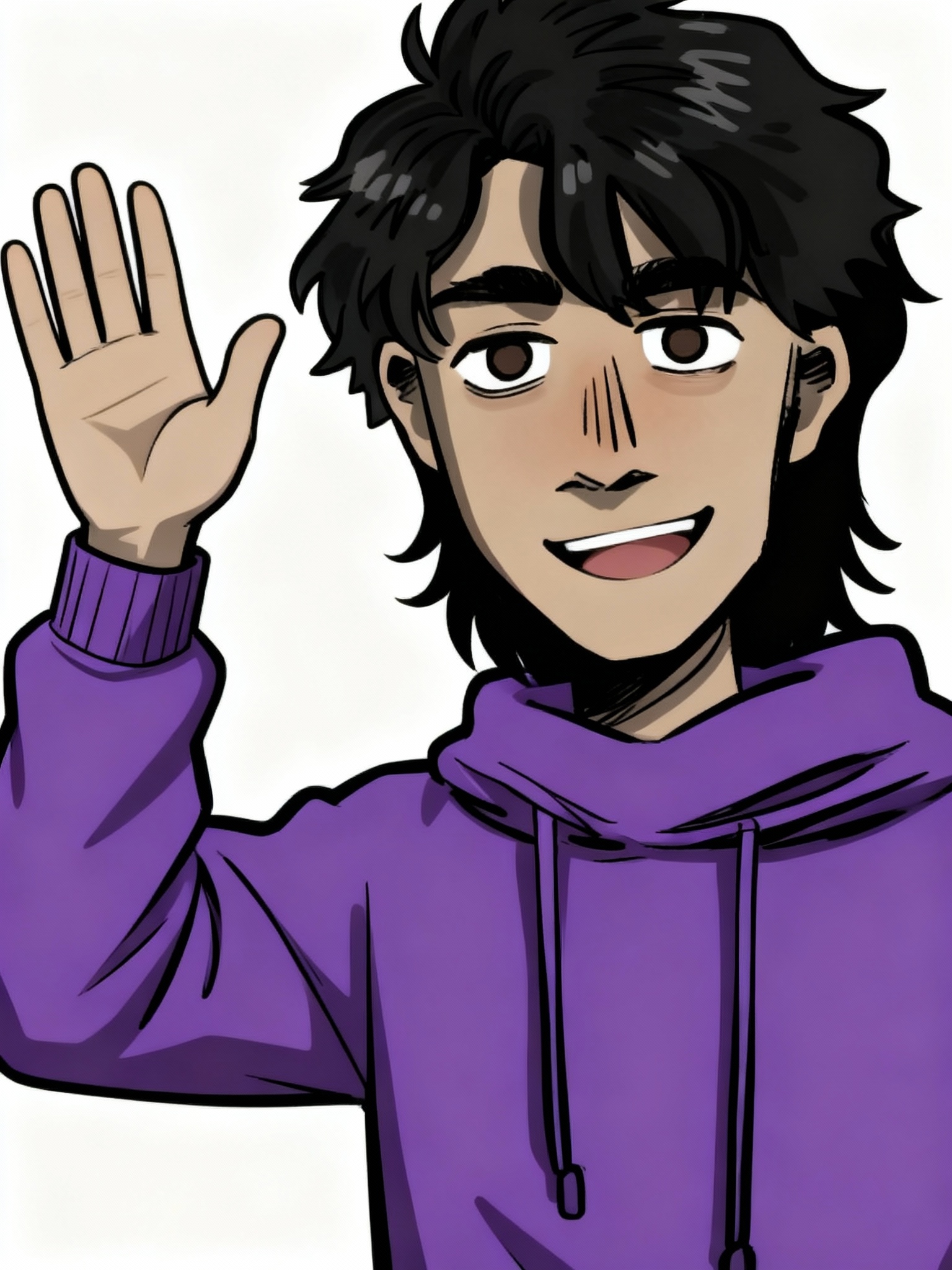 @lars-ZV6b, waving, upper body, portrait