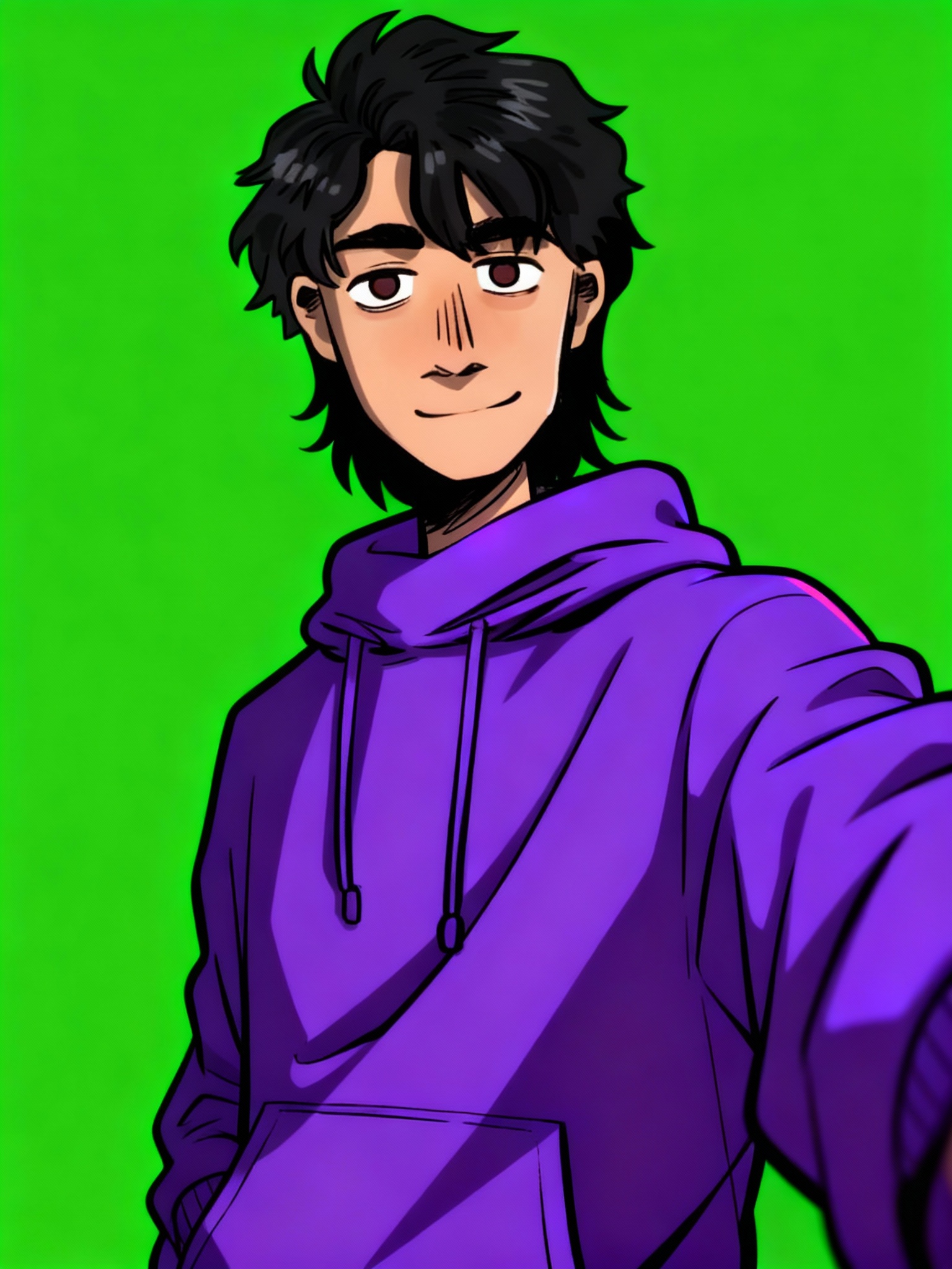 @lars-ZV6b, selfie, closeup, green screen background