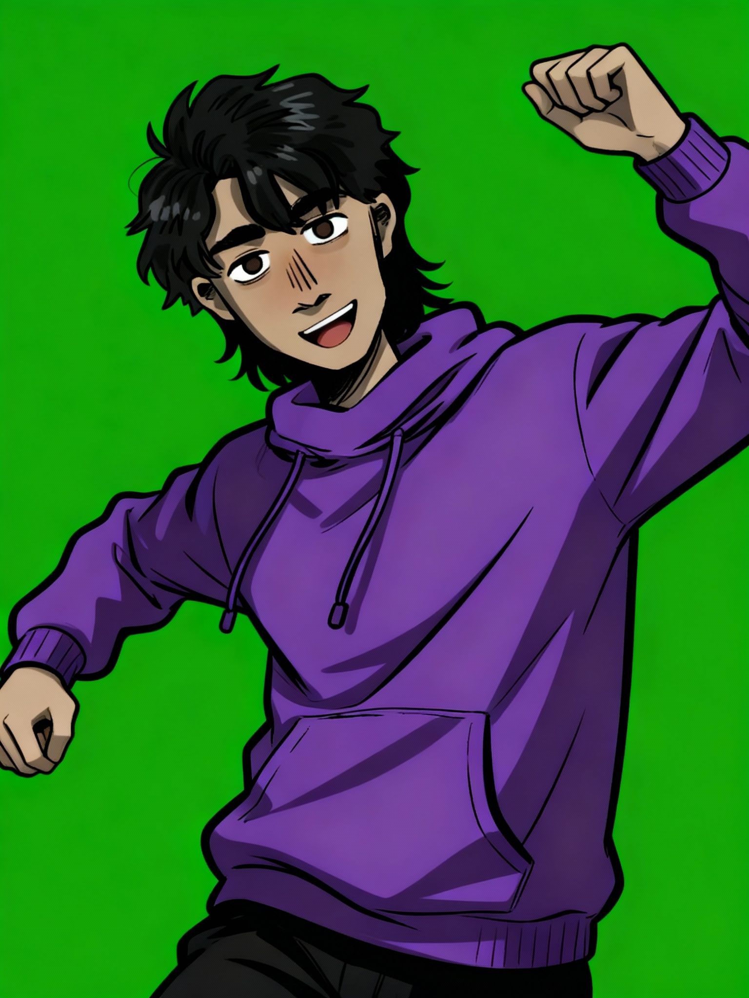 @lars-ZV6b, dancing, upper body, green screen