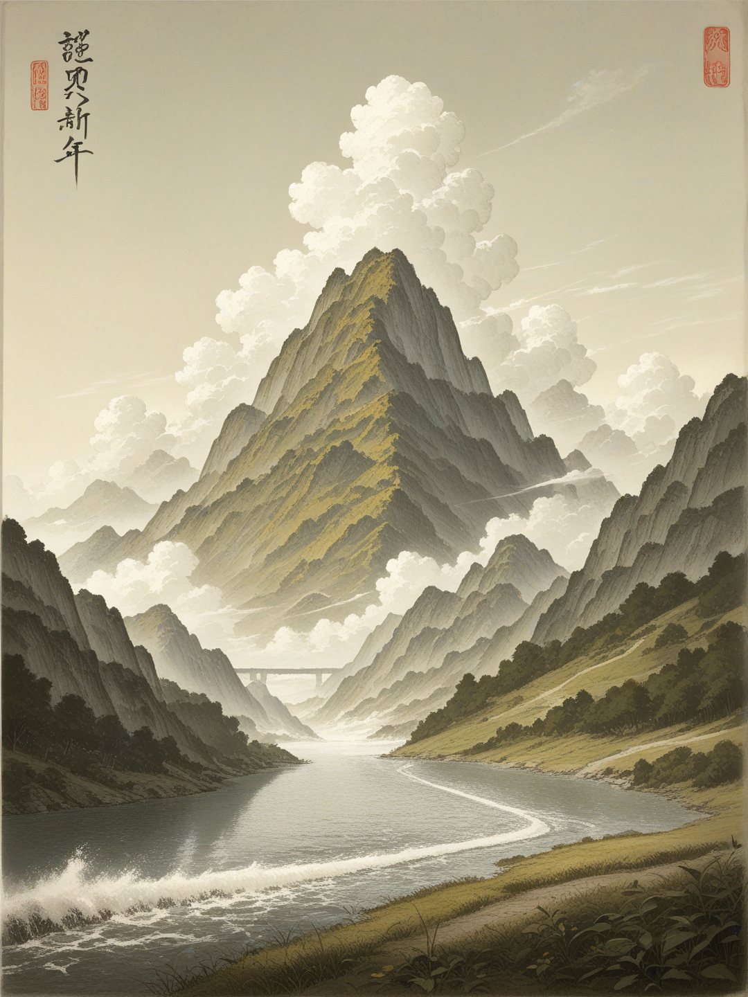 行雲流水,flowing clouds and water