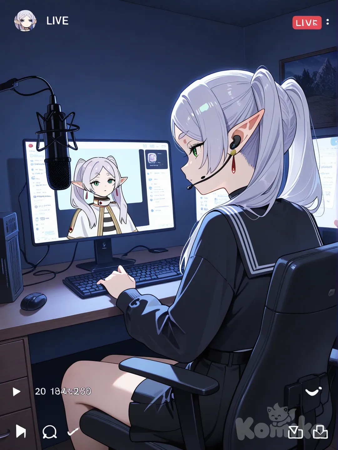 Frieren on livestream.