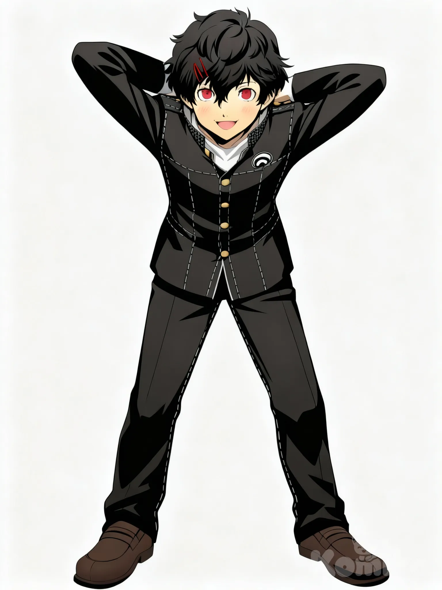 @akkinoru-xTLC, arms behind head, smile, slight blush