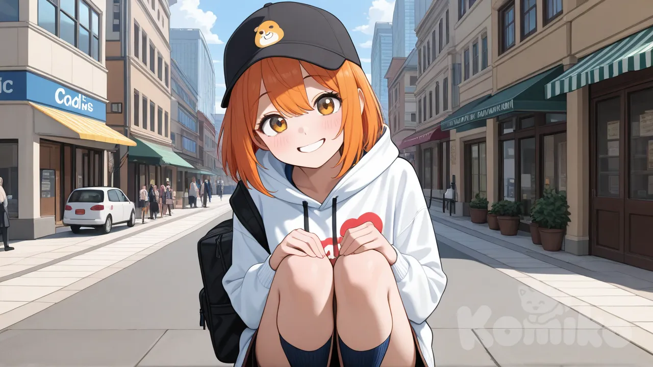 Creste very excellent quality, more Lot multiple_Anime thicc girls, change to closest_doodies white jacket, black bag, hat_Caq, height socks full of body, smile, Happy, city Hoodies white jacket, Lot more girl, ((all girl))