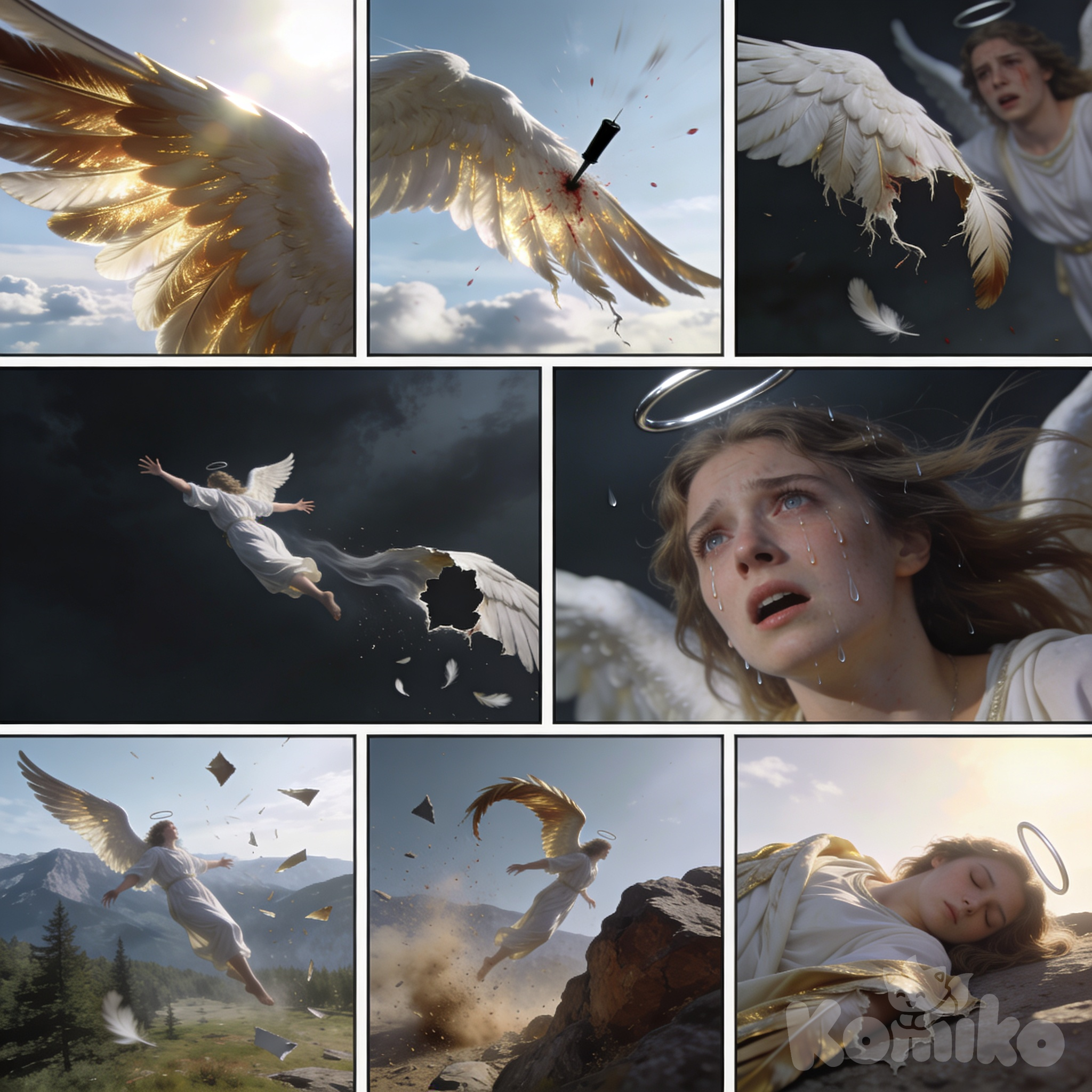 The angel was shot down