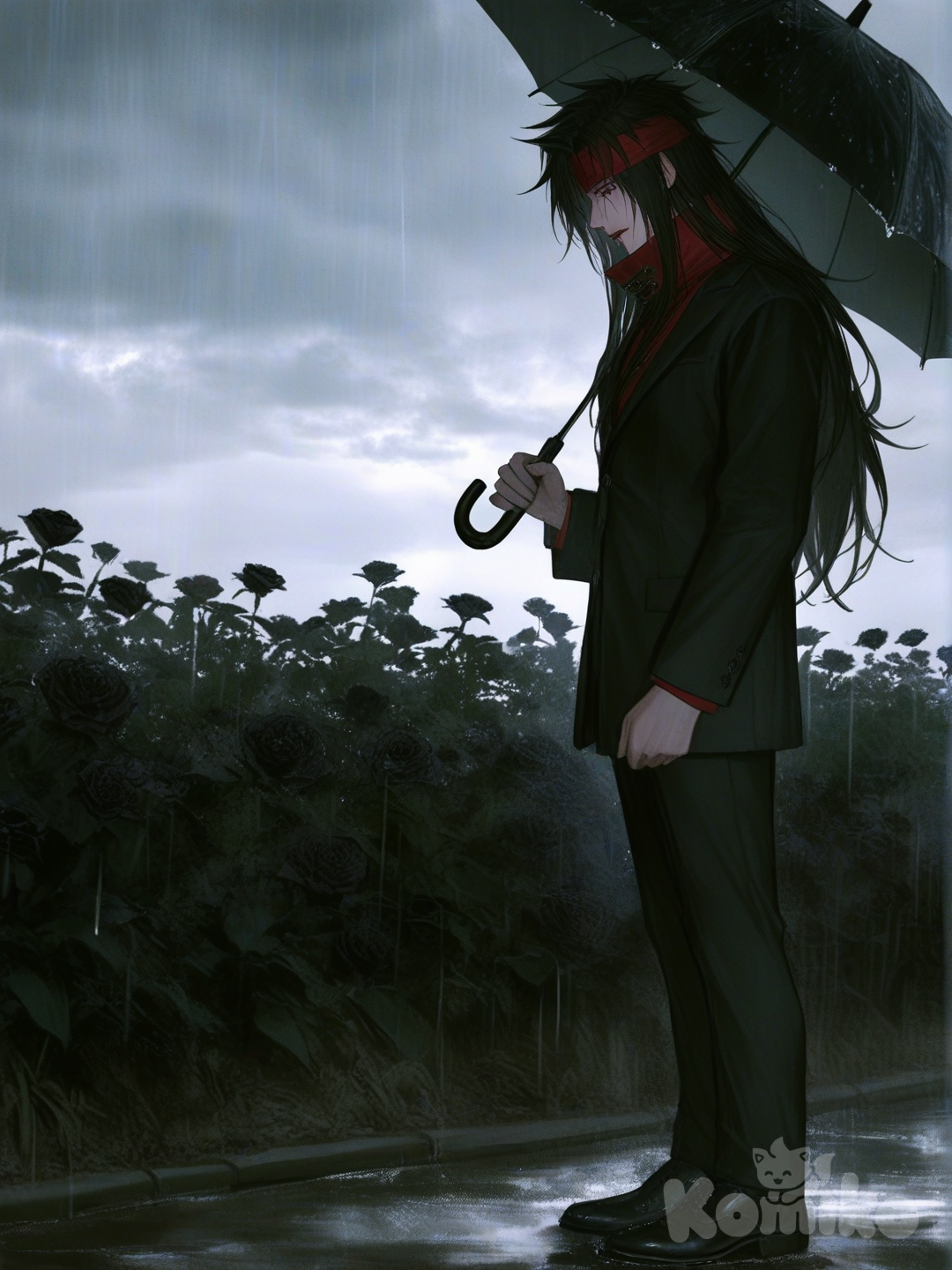 Umbrellas Like Blackened Flowers 