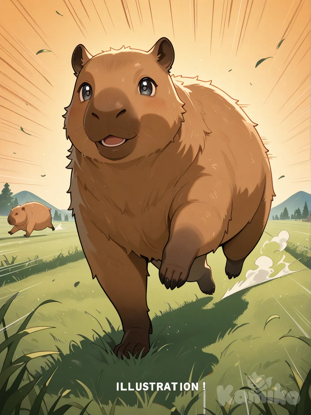 Capibara corriendo anime
