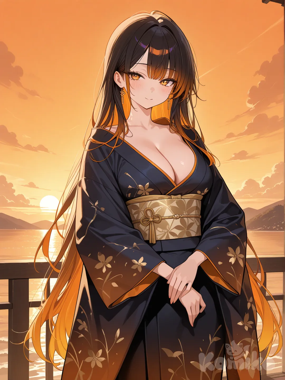 In the sunset ~•*+👘☀️🌅