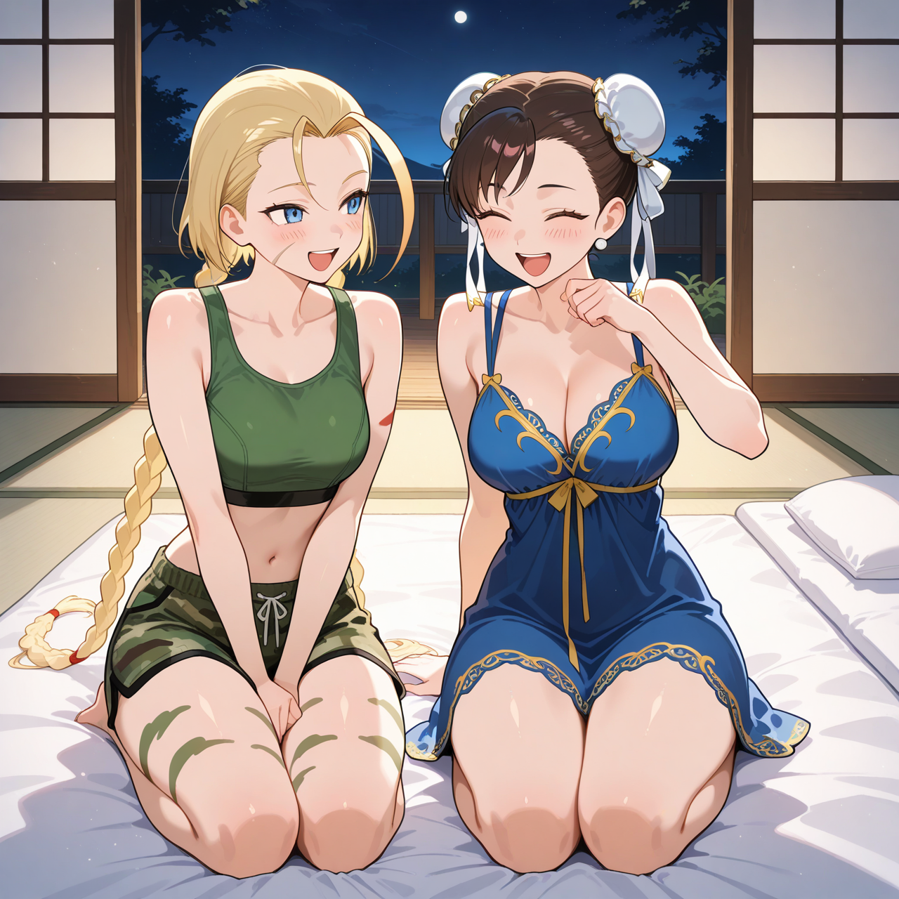 Cammy and Chun-Li sleepover