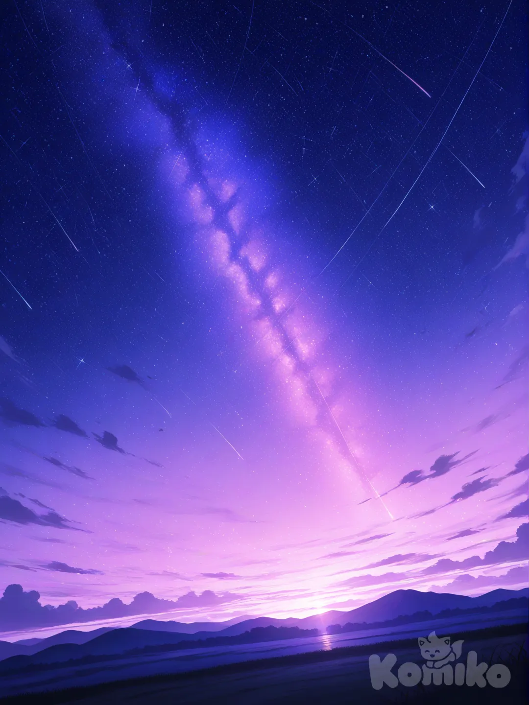 The pink sky in night,no human involved