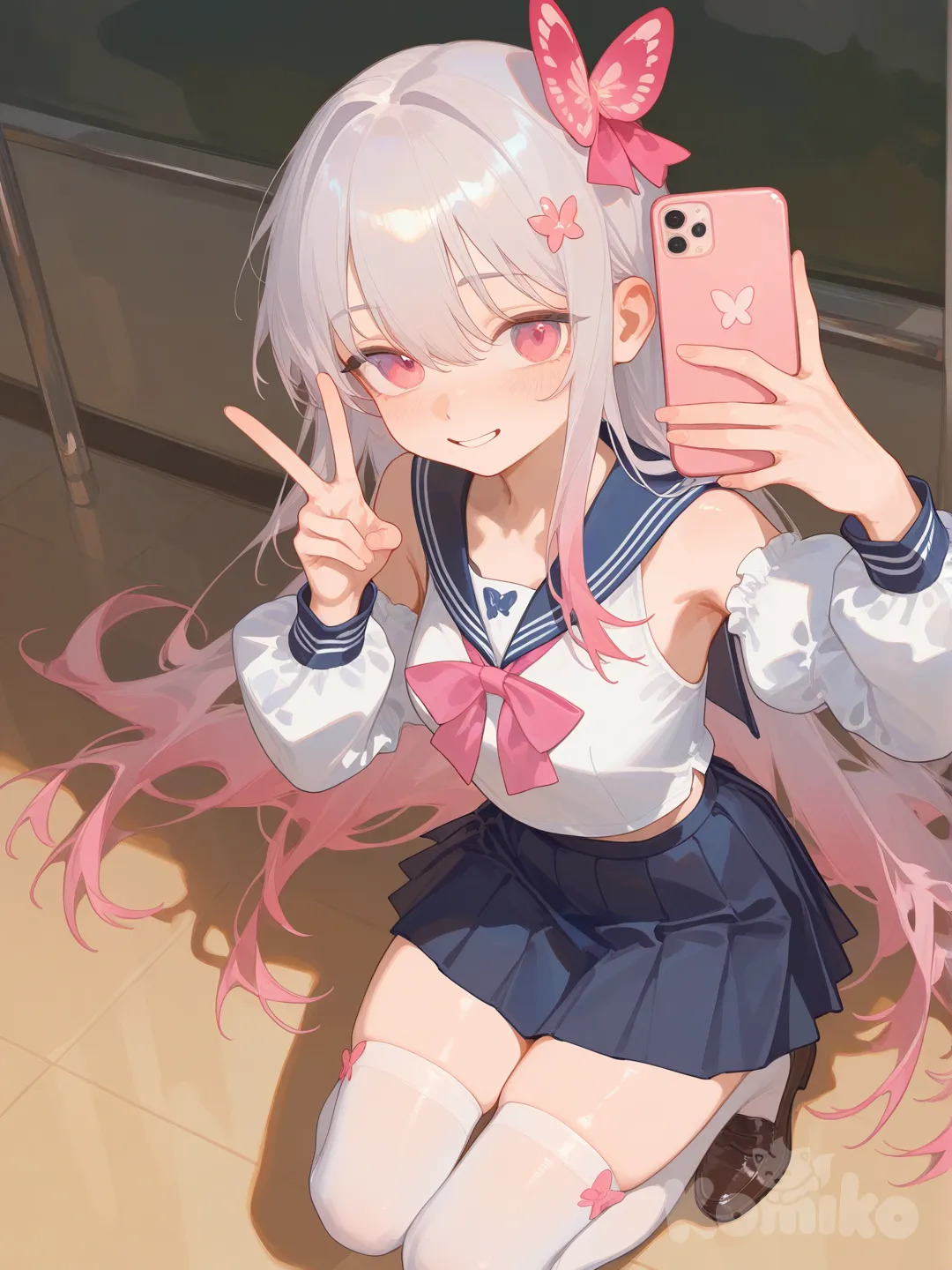 [soft-shading-style], @alice-6KbJ, school uniform, selfie