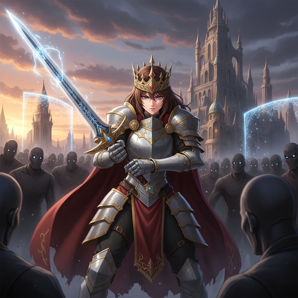 Arc 1 : Les Origines et la Fondation de valoria
L'histoire commence par un pari divin entre Kaito (Dieu de la Création) et Mirckael (Dieu de la Destruction). Pour tester la valeur de l'humanité, ils s'incarnent sur Terre : Kaito naît comme un hybride humain-dragon aux écailles dorées, tandis que Mirckael naît dans une lignée de grands épéistes.
Après s'être rencontrés et avoir réalisé leur nature divine, ils décident de fonder valoria, une cité où toutes les races peuvent coexister en harmonie.
 La vie commence à s'organiser dans la forêt, où humains et créatures apprennent à vivre ensemble sous la protection des deux héros.
 valoria devient une cité majestueuse protégée par des barrières magiques, un symbole d'espoir pour le monde.

--------------------------------------------------------------------------------
Arc 2 & 3 : Guerres, Convictions et Sacrifices
La paix est menacée par le royaume d'Asteria et le mystérieux Prophète Noir. Kaito doit apprendre à maîtriser sa fureur draconique pour protéger les siens.
 Kaito, en armure de combat, puise dans sa force intérieure sous le regard du dragon ancestral Ryujin.
Au milieu des batailles, des guerrières d'élite se lèvent pour défendre le rêve de coexistence, maniant l'acier avec une détermination royale.
 Les défenseurs d'Auralis, comme cette chevaleresse couronnée, font face aux légions ennemies avec bravoure.

--------------------------------------------------------------------------------
Arc 4 : Le Jugement Final et l'Épilogue
Le véritable test arrive avec Zarek, le Dieu de l'Équilibre, qui juge que les deux dieux se sont trop attachés aux mortels et décide de détruire la dimension. Pour le vaincre, Kaito et Mirckael réalisent une Fusion Divine pour devenir Kaickael, le Dieu de l'Harmonie.
Après la victoire, ils font un choix ultime : renoncer à leur divinité pour devenir pleinement humains et vivre auprès de ceux qu'ils aiment.
• Kaito se marie avec Lyra et ils dirigent Auralis ensemble.
• Mirckael fonde une famille avec Kira et enseigne l'escrime à l'académie.
La cité d'Auralis devient un modèle pour le monde entier, prouvant que l'amour et la compréhension mutuelle sont plus puissants que la nature divine.