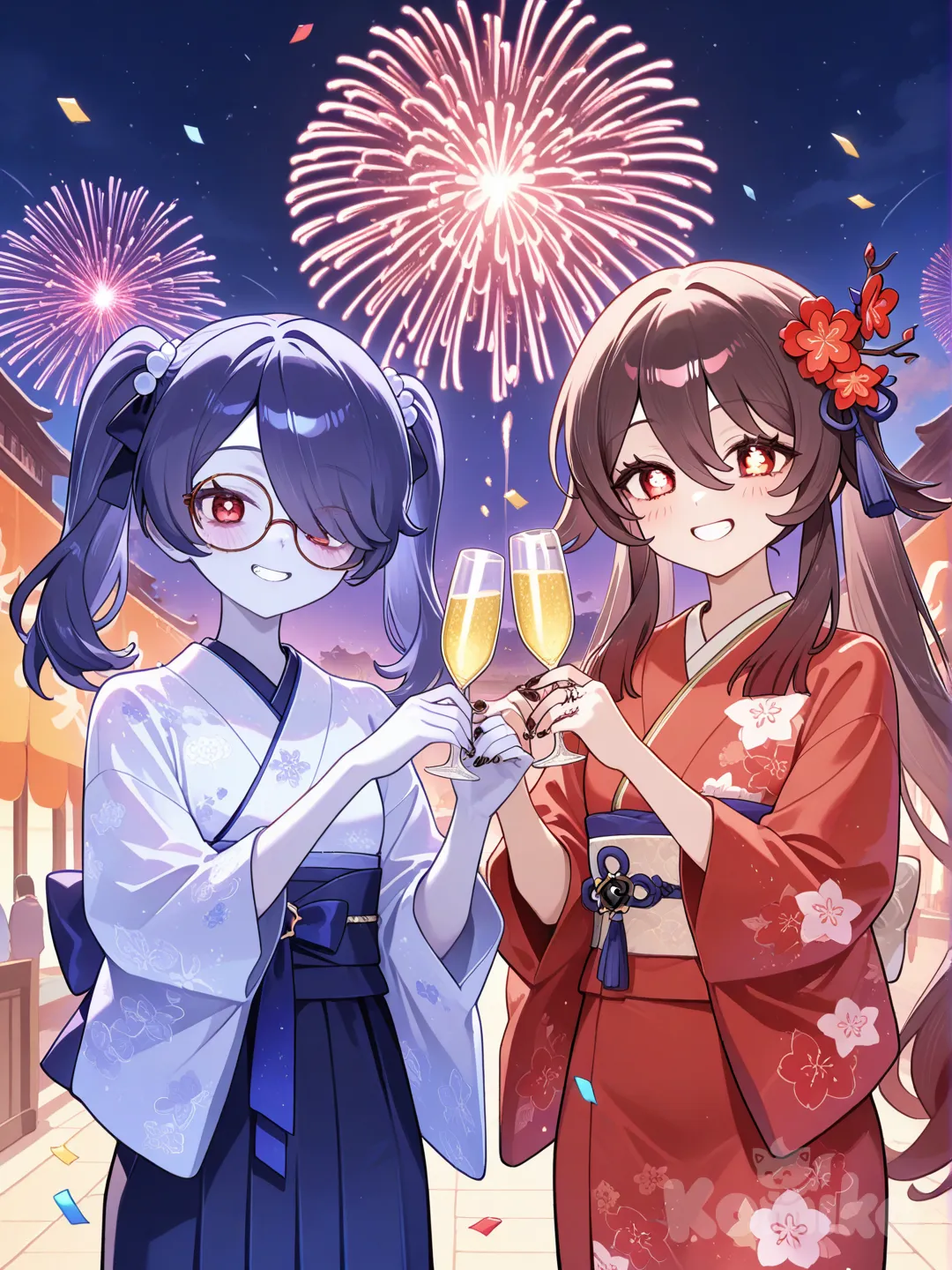 Squigly x Hu Tao Happy New Year