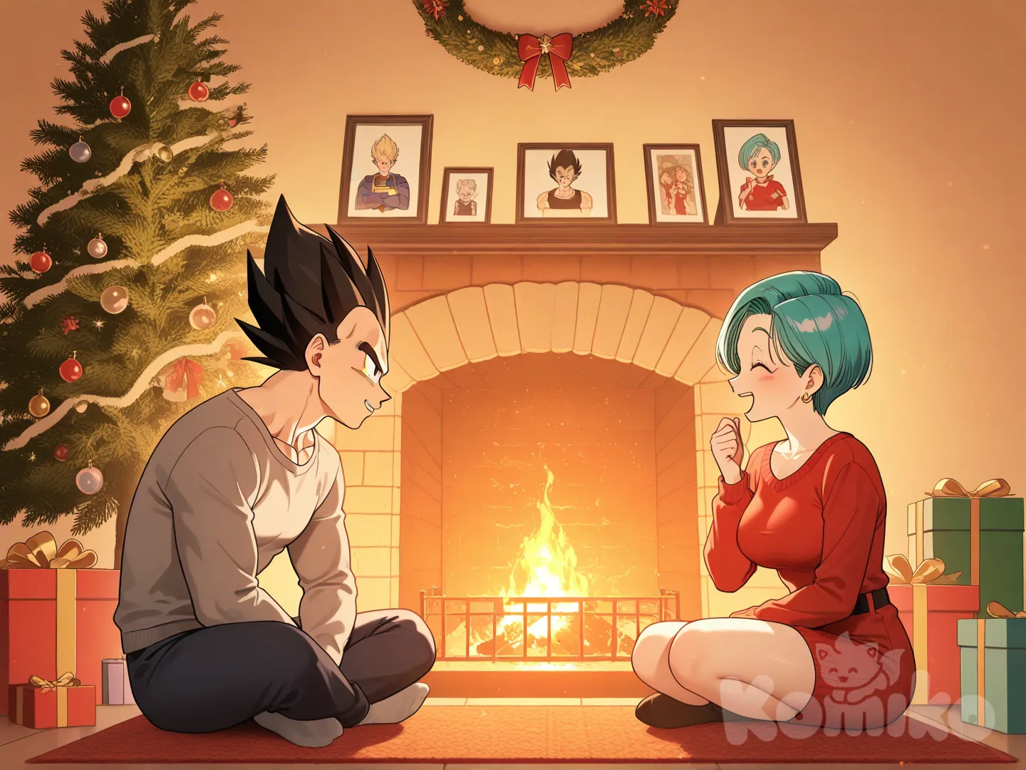 KomikoChristmas, Vegeta and Bulma dragon ball