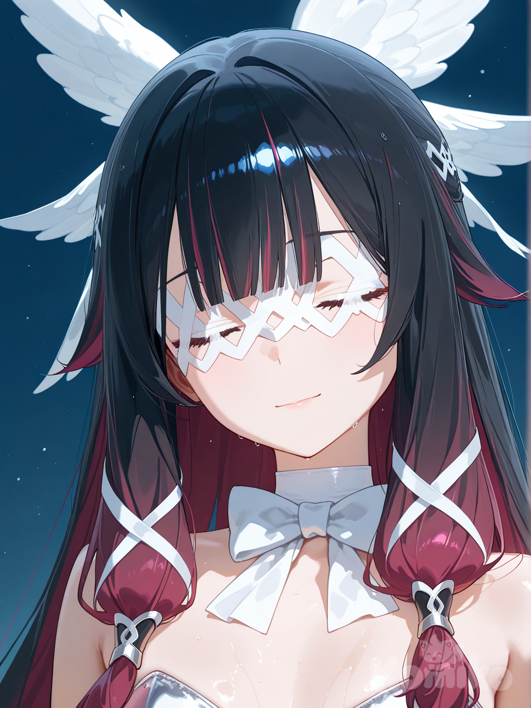  , acrylic paint (medium), oil painting (medium), colored pencil (medium), 3d, [vivid-oil-cel-style], @Columbina_(Genshin_Impact)